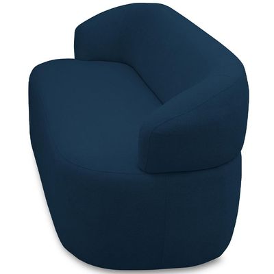 Sofá 3 Lugares Orgânico Sala de Estar Living 170cm Carmen F04 Veludo Azul - Lyam Decor
