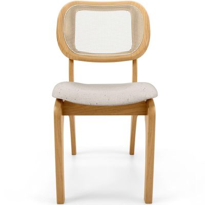 Cadeira Para Sala de Jantar Cozinha Estofada e Tela Mariah L02 Linho Cru - Lyam Decor