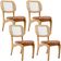 Kit 4 Cadeiras Para Sala de Jantar Cozinha Estofada e Tela Mariah L02 Couríssimo Camel - Lyam Decor