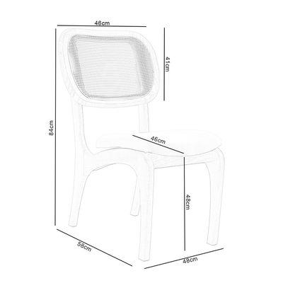 Cadeira Para Sala de Jantar Cozinha Estofada e Tela Mariah L02 Bouclê Creme - Lyam Decor
