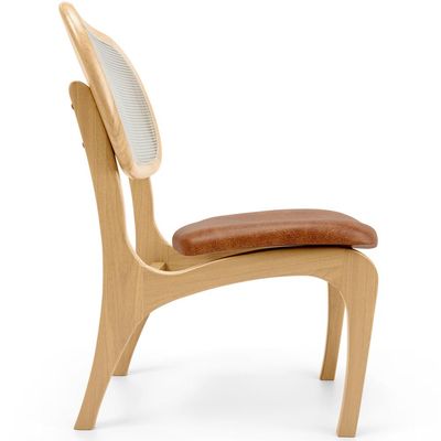 Cadeira Para Sala de Jantar Cozinha Estofada e Tela Mariah L02 Couríssimo Camel - Lyam Decor