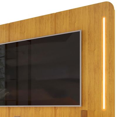 Rack Para Sala Ripado com Painel Para TV 75 Pol Atlantis D05 Cedro - Lyam Decor