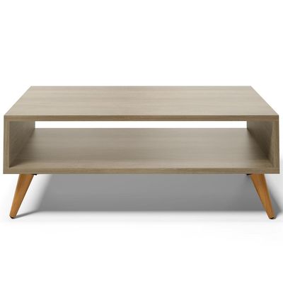 Kit Aparador com Mesa de Centro Mônaco Pés Palito L03 Castanho - Lyam Decor