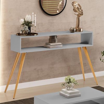 Aparador Para Sala de Estar Pés Palito Mônaco L03 Cinza - Lyam Decor