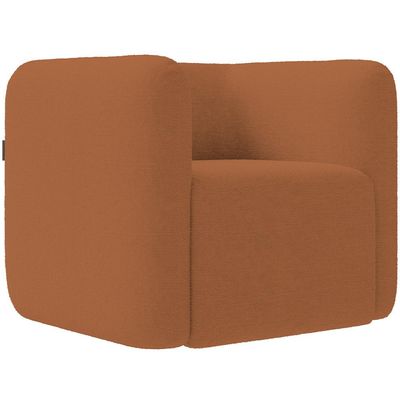 Poltrona Decorativa Para Sala de Estar Fixa Living Peônia K01 Bouclê Mostarda - Lyam Decor