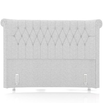 Cabeceira Cama Box King 195cm Estofada Meora P05 Linho Cinza Claro - Lyam Decor
