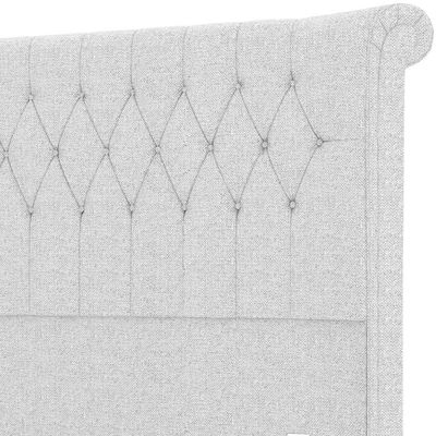 Cabeceira Cama Box King 195cm Estofada Meora P05 Linho Cinza Claro - Lyam Decor