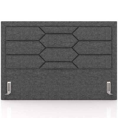 Cabeceira Cama Box King 195cm Estofada Nora P05 Linho Cinza Escuro - Lyam Decor