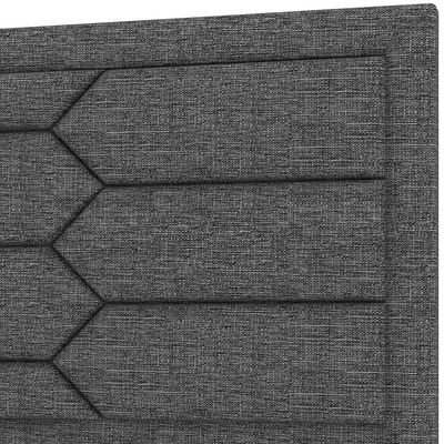 Cabeceira Cama Box King 195cm Estofada Nora P05 Linho Cinza Escuro - Lyam Decor