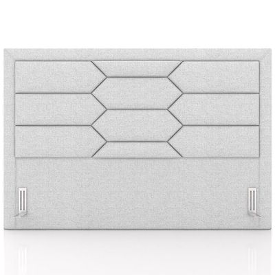 Cabeceira Cama Box Queen 160cm Estofada Nora P05 Linho Cinza Claro - Lyam Decor