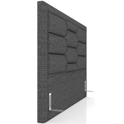 Cabeceira Cama Box Queen 160cm Estofada Nora P05 Linho Cinza Escuro - Lyam Decor