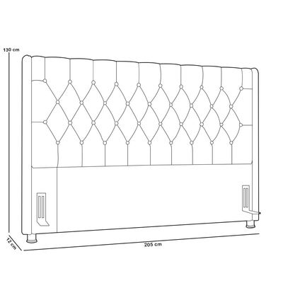 Cabeceira Cama Box King 195cm Estofada Frizza P05 Linho Cinza Claro - Lyam Decor