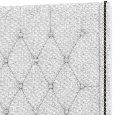 Cabeceira Cama Box King 195cm Estofada Frizza P05 Linho Cinza Claro - Lyam Decor