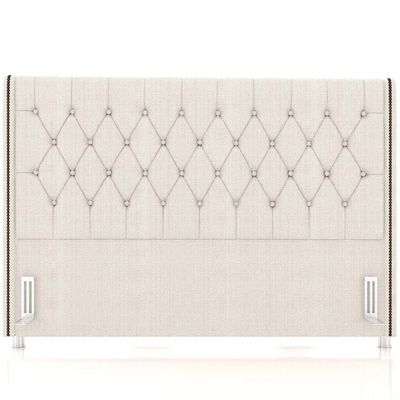 Cabeceira Cama Box King 195cm Estofada Frizza P05 Linho Creme - Lyam Decor