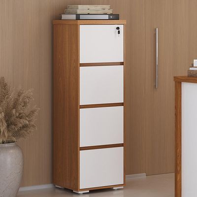 Armário Para Escritório Arquivo 04 Gavetas com Chave Unik A02 Freijó Branco - Lyam Decor