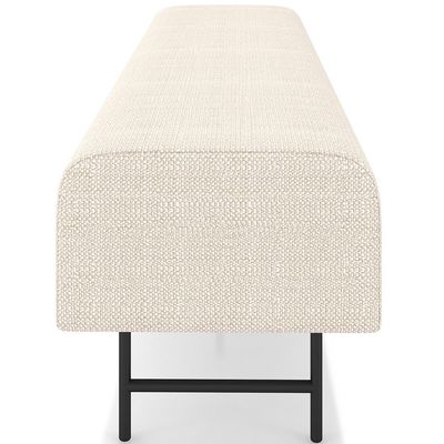 Puff Recamier Decorativo com Pés Industrial 160cm Novara P05 Linho Creme - Lyam Decor