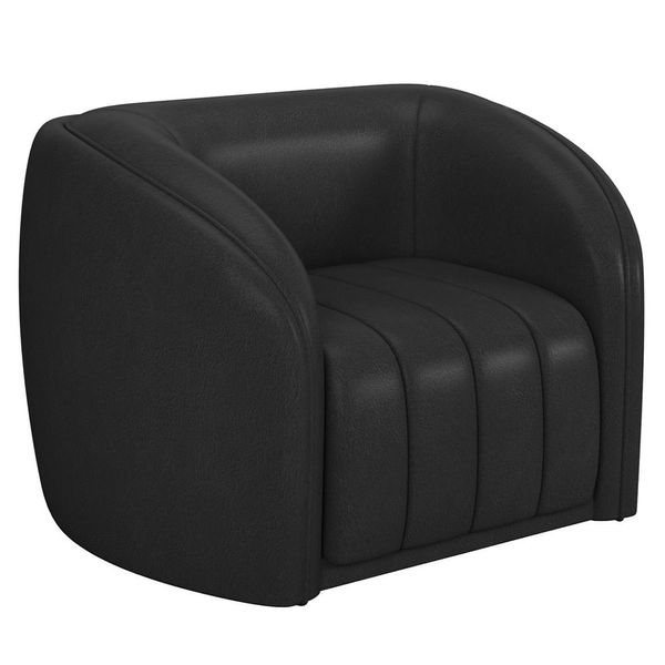 Poltrona Decorativa Para Sala De Estar Lazio M03 Corano Preto - Lyam Decor