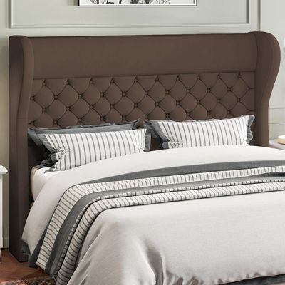 Cabeceira Cama Box King 195 cm P05 Madrid Veludo Marrom - Lyam Decor