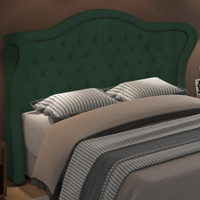 Cabeceira Cama Box Casal 160 cm P05 Lisboa Bouclê Verde - Lyam Decor