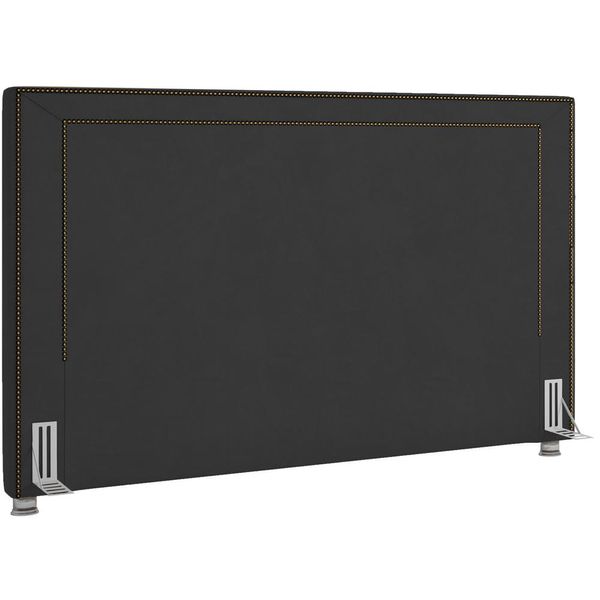 Cabeceira Cama Box Casal 160 cm P05 Berlim Veludo Preto - Lyam