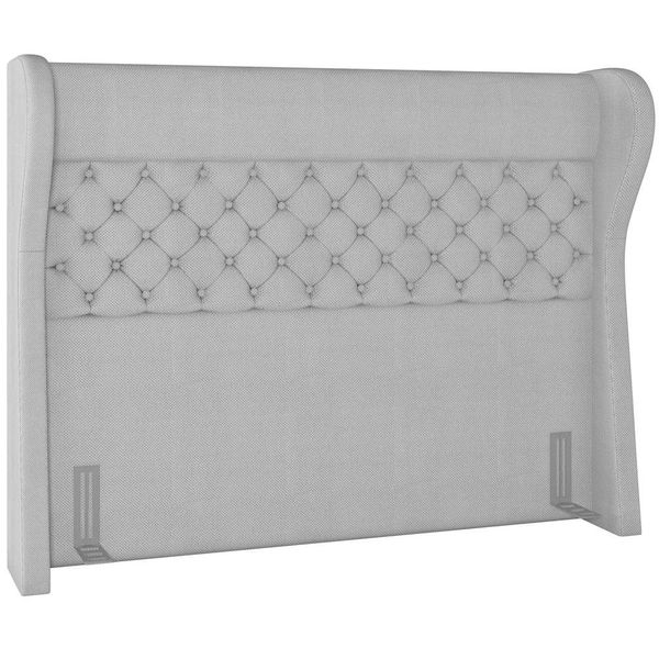 Cabeceira Cama Box Casal 140 cm P05 Madrid Linho Cinza - Lyam Decor Cabeceira Cama Box Casal 140 cm P05 Madrid Linho Cinza - Lyam Decor