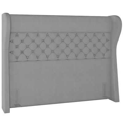 Cabeceira Cama Box Queen 160 cm P05 Madrid Linho Cinza Escuro - Lyam Decor