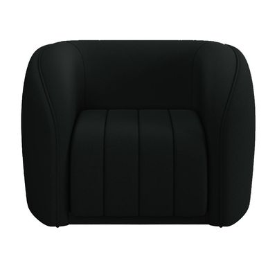 Poltrona Decorativa Para Sala De Estar Lazio M03 Veludo Preto - Lyam Decor