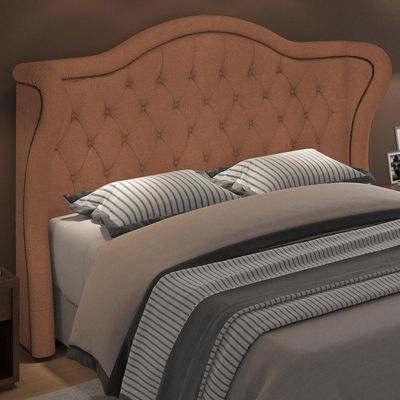 Cabeceira Cama Box Casal 160 cm P05 Lisboa Bouclê Terracota - Lyam Decor