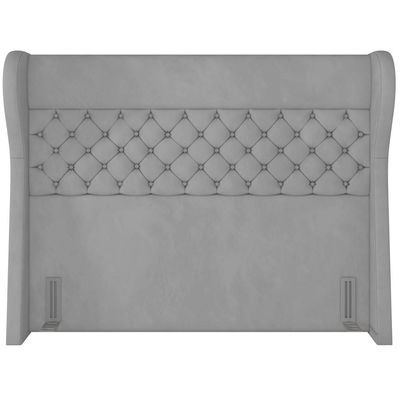 Cabeceira Cama Box King 195 cm P05 Madrid Veludo Cinza - Lyam Decor