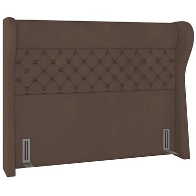 Cabeceira Cama Box Casal 140 cm P05 Madrid Veludo Marrom - Lyam Decor