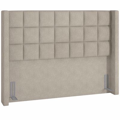 Cabeceira Cama Box Queen 160 cm P05 Paris Linho Bege Escuro - Lyam Decor