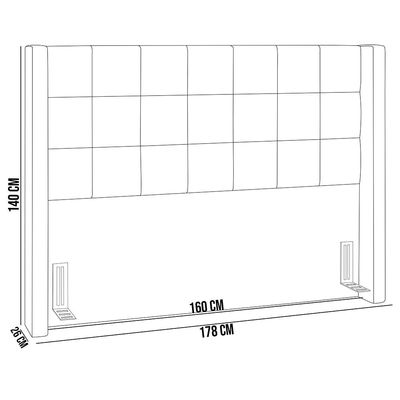 Cabeceira Cama Box Queen 160 cm P05 Paris Linho Bege Escuro - Lyam Decor