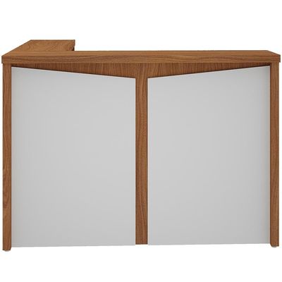 Balcão de Atendimento Para Recepção em L Unik A02 Freijó Branco - Lyam Decor