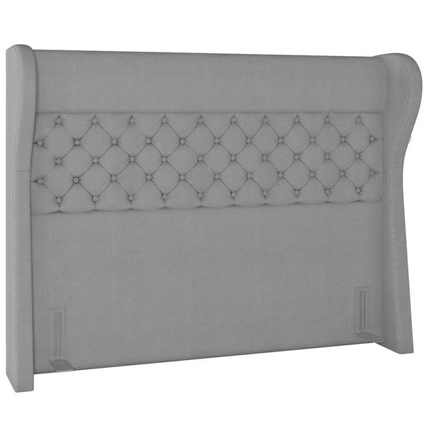 Cabeceira Cama Box Casal 140 cm P05 Madrid Linho Cinza Escuro - Lyam Decor Cabeceira Cama Box Casal 140 cm P05 Madrid Linho Cinza Escuro - Lyam Decor