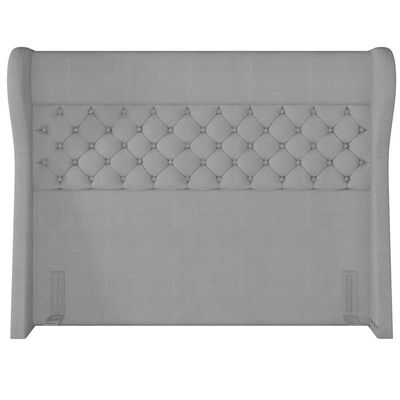 Cabeceira Cama Box Casal 140 cm P05 Madrid Linho Cinza Escuro - Lyam Decor