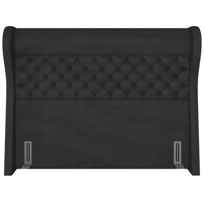 Cabeceira Cama Box King 195 cm P05 Madrid Couríssimo Preto - Lyam Decor