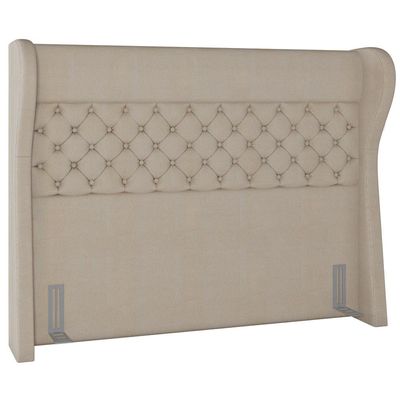 Cabeceira Cama Box Casal 140 cm P05 Madrid Linho Bege Escuro - Lyam Decor