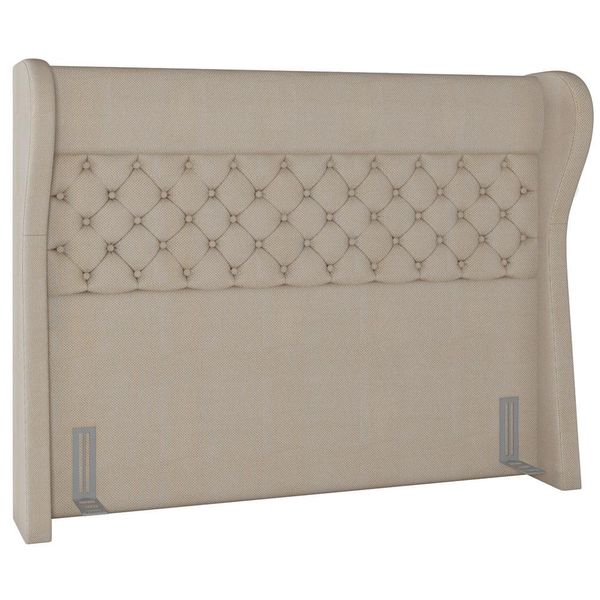 Cabeceira Cama Box Casal 140 cm P05 Madrid Linho Bege Escuro - Lyam Decor Cabeceira Cama Box Casal 140 cm P05 Madrid Linho Bege Escuro - Lyam Decor