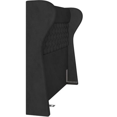 Cabeceira Cama Box Queen 160 cm P05 Madrid Couríssimo Preto - Lyam Decor