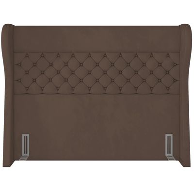 Cabeceira Cama Box Queen 160 cm P05 Madrid Veludo Marrom - Lyam Decor