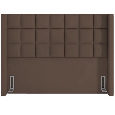 Cabeceira Cama Box Casal 140 cm P05 Paris Veludo Marrom - Lyam Decor