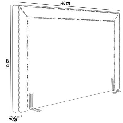Cabeceira Cama Box Casal 140 cm P05 Berlim Veludo Preto - Lyam