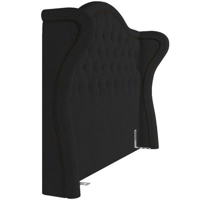 Cabeceira Cama Box Casal 140 cm P05 Lisboa Bouclê Preto - Lyam Decor