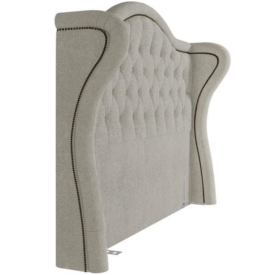 Cabeceira Cama Box Casal 195 cm P05 Lisboa Bouclê Creme - Lyam Decor