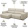 Sofá Retrátil Reclinável Para Sala 4 Lugares 290cm Bari L06 Couro Off White - Lyam Decor