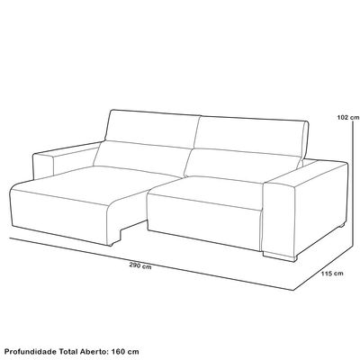 Sofá Retrátil Reclinável Para Sala 4 Lugares 290cm Bari L06 Couro Off White - Lyam Decor