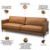 Sofá 3 Lugares Para Sala de Estar Living Industrial 210cm Amábile L06 Couro Camel - Lyam Decor