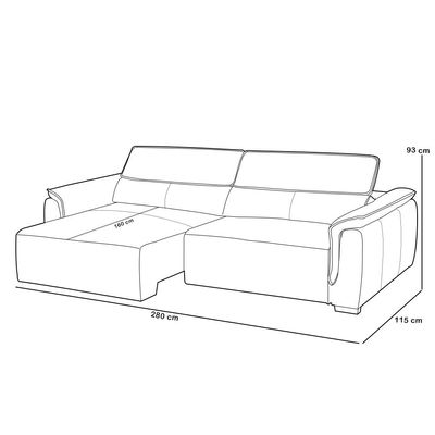 Sofá Retrátil Reclinável Para Sala 4 Lugares 280cm Livorno L06 Couro Camel - Lyam Decor