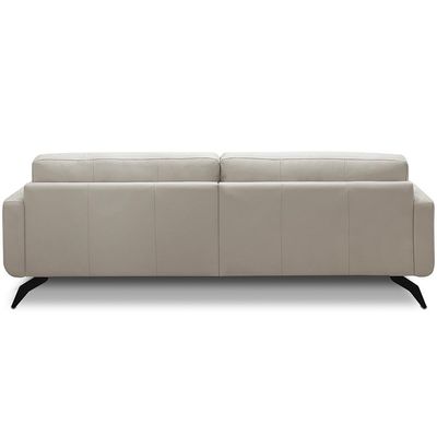 Sofá 3 Lugares Para Sala de Estar Living Industrial 210cm Trento L06 Couro Off White - Lyam Decor