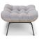 Poltrona Costela L02 com Puff Sala de Estar Linho Cinza - Lyam Decor